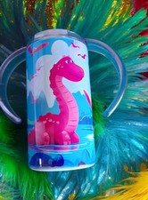 Trinklernbecher, Schnabeltasse, Thermobecher - 12oz - Sublimiert DINO