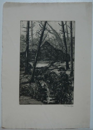 Waldquelle radierung rechts - waldquelle., radierung.