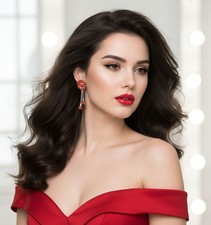 Funkelnde 925-Silber-Ohrstecker mit Feueropal und Rubin im Blütendesign