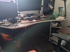 Eckschreibtisch Buche/ Schwarz 200 X 80, Höhe 76