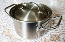 Füsler Edelstahl Topf Ø ca 16 cm Gastro Kochtopf mit Deckel (U)