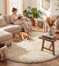 Teppich Rund100 cm Cream