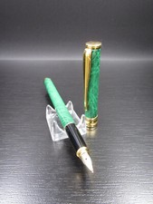 W12⭐⭐ Luxus " AURORA " Patronenfüller Füller 585 Gold Grün marmoriert ⭐⭐