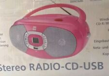 DUAL Boombox Stereo Radio CD USB Pink Rosa NEU&OVP UKW P390 CD Player 
