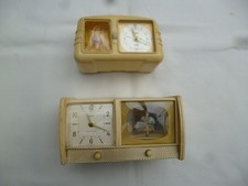 Goldbühl + Peter 2 x Tischuhr Wecker mit Tänzerin 1950er Jahre Spieluhr defekt