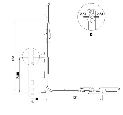 Siegenia kippriegel kr302 - si,