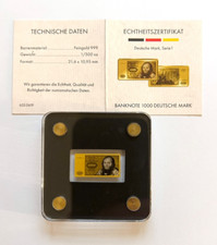 Goldmünze/Barren Gold 999 1/500oz-Banknote 1000 Deutsche Mark 
