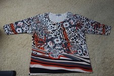 Art & Colour Pullover Gr. XXL 3/4 Ärmel mit Glitzerapplikationen