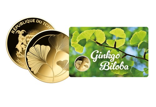 Goldmünze motiv ginkgo - goldmünze, "ginkgo