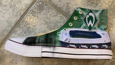 Sneaker -Lucky Z- Gr. 46 mit Airbrush motiv Werder Bremen Unikat.