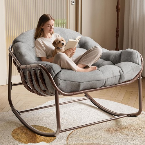 Xxl schaukelstuhl mit rattan - xxl,