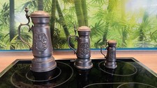 3 Alte Zinnkrüge mit