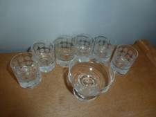 Ingrid Glas Polka Dots Punkte 6 Schnapsgläser+1 Likörglas 70er Vintage