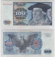 T147128 Banknote 100 DM Deutsche Mark Ro. 273b Schein 2. Jan 1970 KN NE 9036232