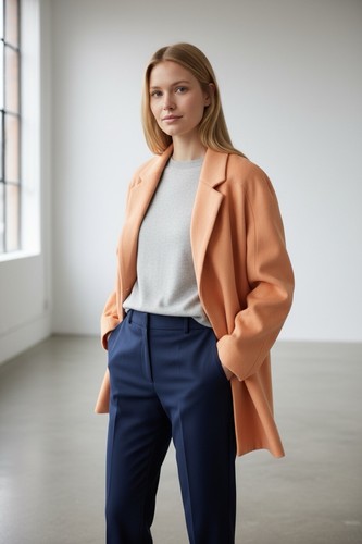 Damen mantel orange b8 - orange,