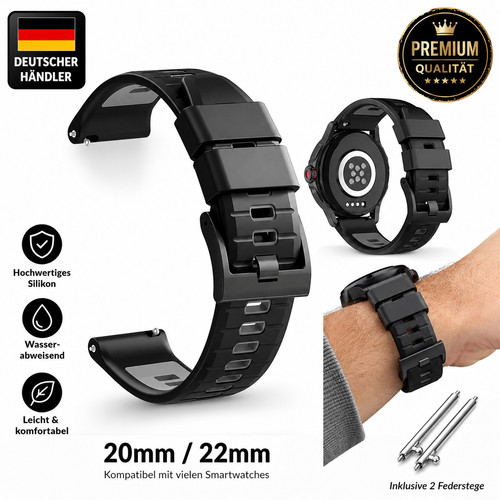 Silikon uhrenarmband 22mm - silikon,