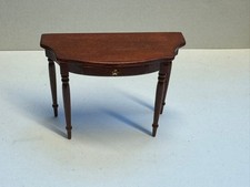 Mini Mundus halbrunder Wandtisch Mahagoni – Schublade lässt sich öffnen – Top