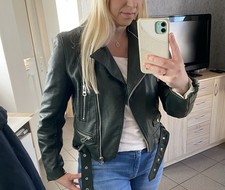 Zara Lederjacke Gr. XL Grün