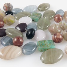 Perlen Mix Glasperlen Mischung bunt 5-16mm 40St. Glas Beads Perlenmix -1742