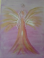 Schutzengel-Bild, Acryl auf