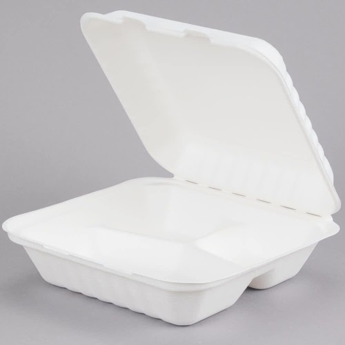 Bagasse klapp lunchbox mit - bagasse, 9"