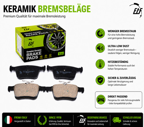 Etf keramik bremsbeläge - etf,