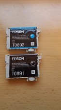 Zwei leere Druckerpatronen von Epson  Black u.Cyan