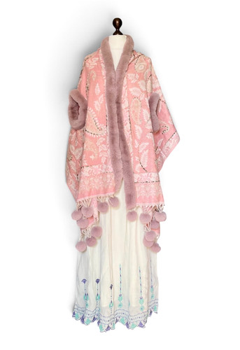Rosa boho poncho cape - rosa, boho-poncho