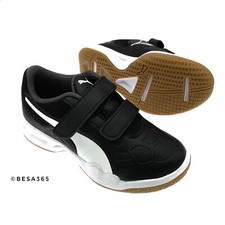 Puma Tenaz V Jr 104891 01 schwarz Hallenschuh Indoor Schulsport Klettverschluss 