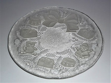 Schöner großer Glas Teller Platte rund Ø 32 cm Weihnachtsteller Kuchenplatte