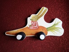 Kindergarderobe Holz klein zwei Haken IKEA Fabler Hase Möhre guter Zustand