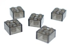 Lego transparent brown 2x2 - transparent,