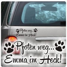  Pfoten weg... Name im Heck Auto Aufkleber Autoaufkleber Sticker Pfote A4019