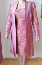 Kleid und Mantel Seide Apricot