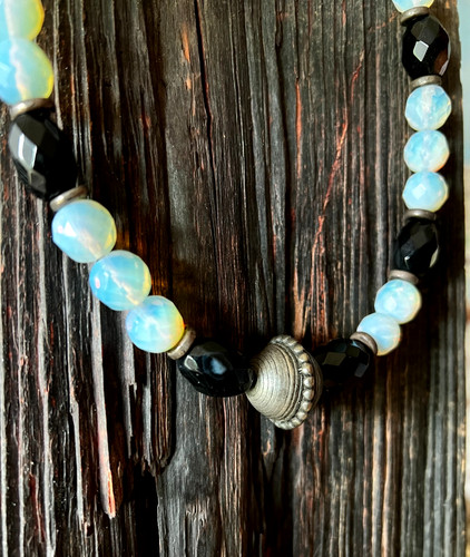 Onyx opalglas collier - onyx,