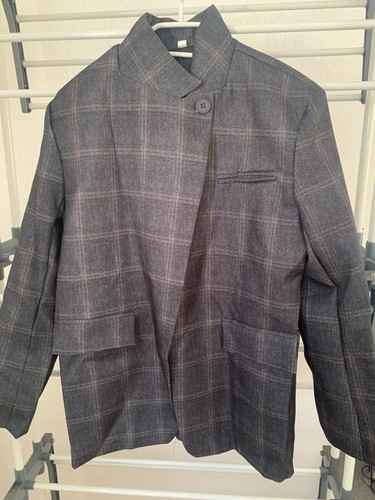 Grauer karierter blazer sakko - grauer,