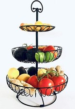 Etagere - Obst Etagere 3 stöckig - B-Ware -Obstkorb - schwarz (30 x 30 x 47)