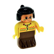 1x Lego Duplo Figur Frau braun