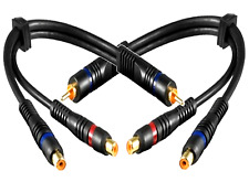 2 Stück Cinch Y-Kabel Splitter Adapter Verteiler Subwooferkabel Chinch CAR Hifi