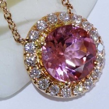 Turmalin Brillant Collier 750er Rosegold...Pink zum Verlieben....ein Hingucker u
