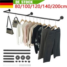 Kleiderstange 80-200CM Schwerlast Garderobenstange Industrie Garderobe für Wand.