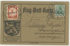 Deutsches Reich Luftpostkarte Mainz Wörishofen 1912
