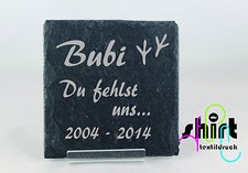 Grabplatte Grabtafel Wellensittich Schiefer Tafel Tiergedenkstein Tiergrabstein