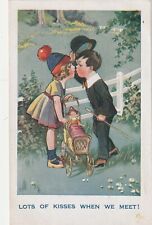 Künstler-AK Junge + Mädchen m. Puppe + Puppenwagen - Verlag: A & H "Chic" Series