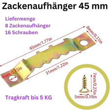 8 x Zackenaufhänger 45 mm -