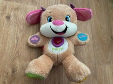 Fisher Price Hund Hündchen Mädchen Spielhund Lernhund Stofftier Plüschtier rosa