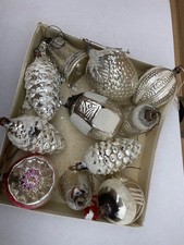 alter Christbaumschmuck silber mit Glocken, Zapfen