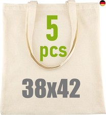 IDEA HOME Baumwolltasche 38x42cm- Jutebeutel Groß - Stoffbeutel Unbedruckt, 