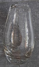 SCHÖNE SCHWERE VASE GLAS MUNDGEBLASEN MIT LUFTBLASEN
