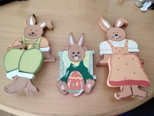 Osterhasen aus Holz Kantenhocker 3 Stück